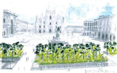 IN PIAZZA DEL DUOMO A MILANO LE PALME DEI GIARDINI SEGRETI